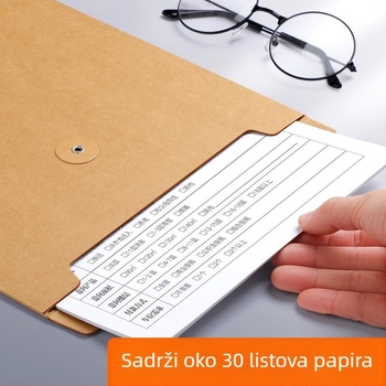 Mapa za dokumente od kraft papira, debela, formata A4, uredski organizator s velikim kapacitetom