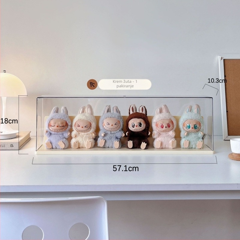 Labubu prozirna kutija za skladištenje i izlaganje blind boxova, nosač za Labubu figure (Pop Mart)