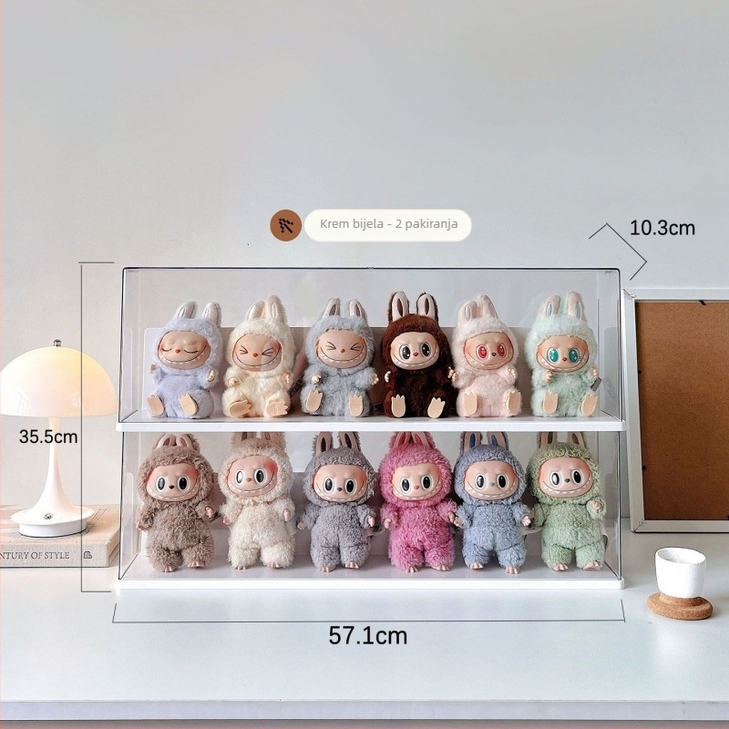 Labubu prozirna kutija za skladištenje i izlaganje blind boxova, nosač za Labubu figure (Pop Mart)