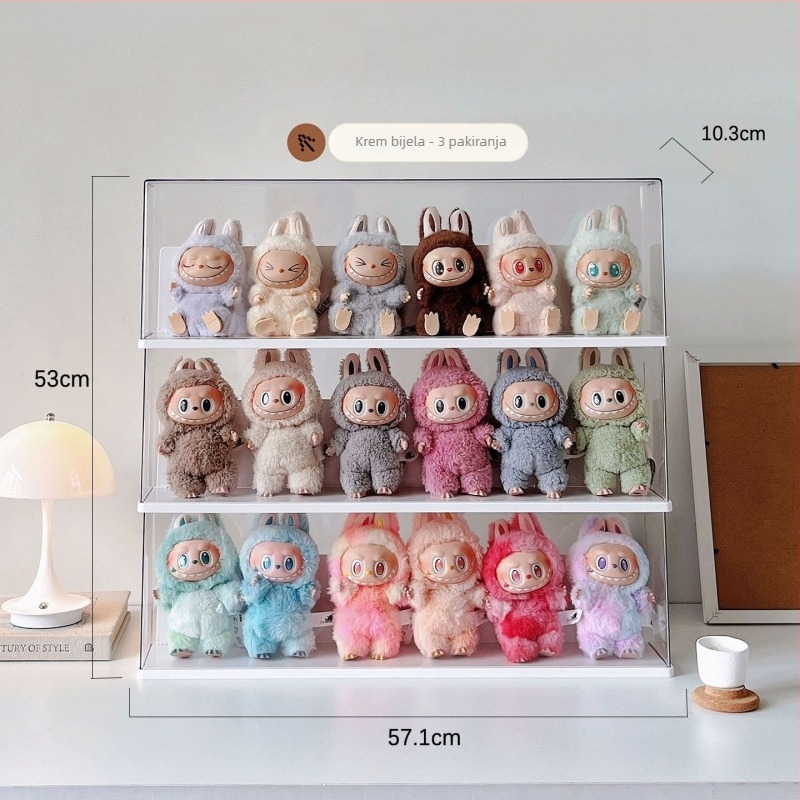 Labubu prozirna kutija za skladištenje i izlaganje blind boxova, nosač za Labubu figure (Pop Mart)