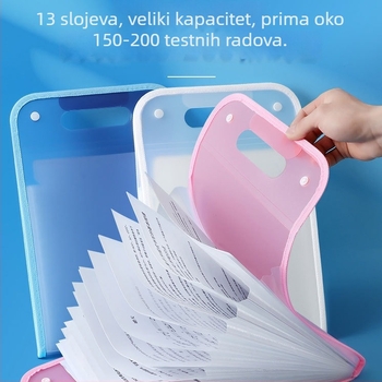 A4 ručni harmonika-organizator za studentske ispite, 13 pretinaca, ekološki PP materijal