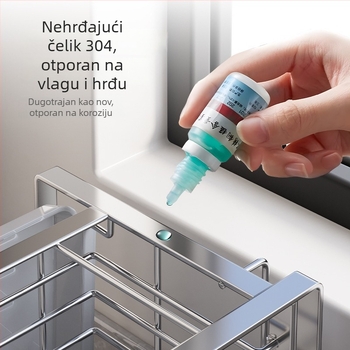 Stalak za odvodnju od nehrđajućeg čelika 304, uski brid, kuhinjska pohrana, višenamjenska košara za odvodnju posuđa uz sudoper
