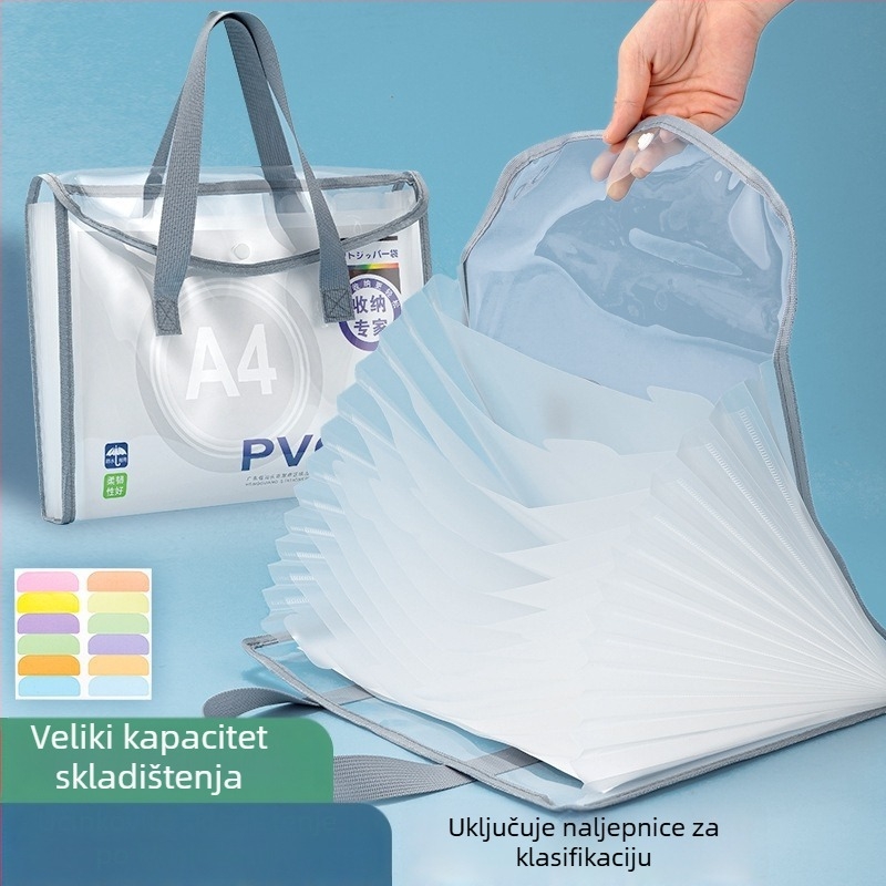 Prozirni akordeonski organizator velikog kapaciteta za dokumente s 13 pretinaca