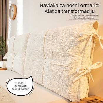 Kremasti pokrivač za bočni dio kreveta s mekanim naslonom za leđa, zaštita od udara, prašine, uklonjivo