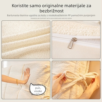 Kremasti pokrivač za bočni dio kreveta s mekanim naslonom za leđa, zaštita od udara, prašine, uklonjivo