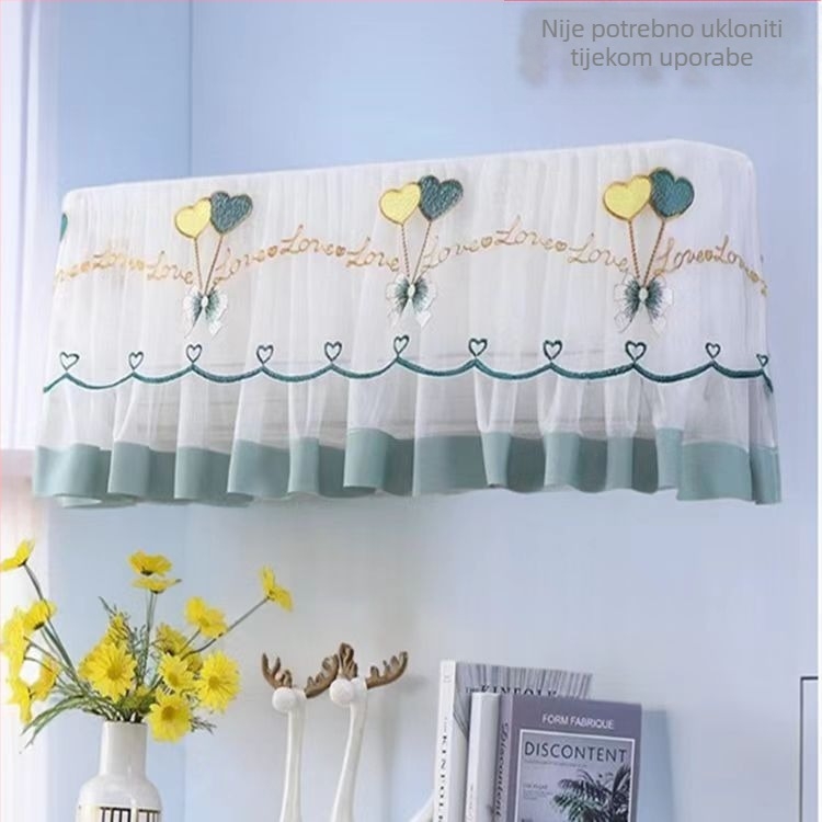 Vješeni zaštitni pokrov za unutarnju jedinicu klima-uređaja, čipkasti materijal, moderni minimalistički stil, 1.5P, za spavaću sobu