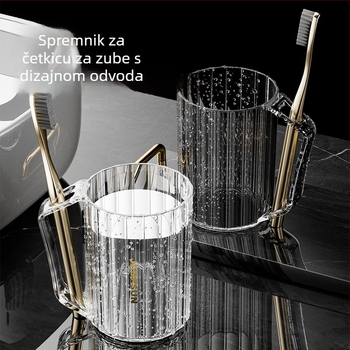 Prozirna čaša za ispiranje usta s držačem, cilindričnog oblika, čaša za četkicu