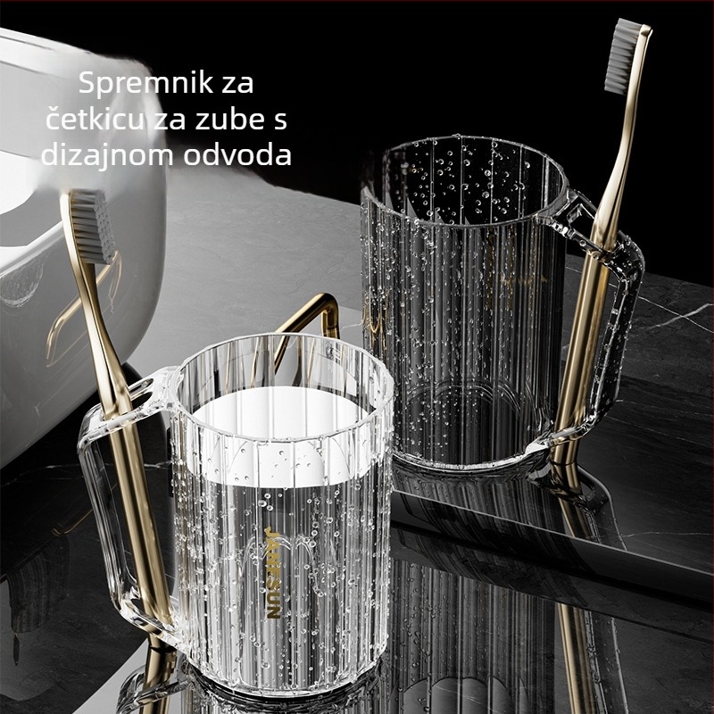 Prozirna čaša za ispiranje usta s držačem, cilindričnog oblika, čaša za četkicu