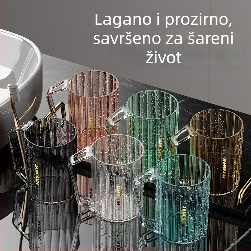 Prozirna čaša za ispiranje usta s držačem, cilindričnog oblika, čaša za četkicu