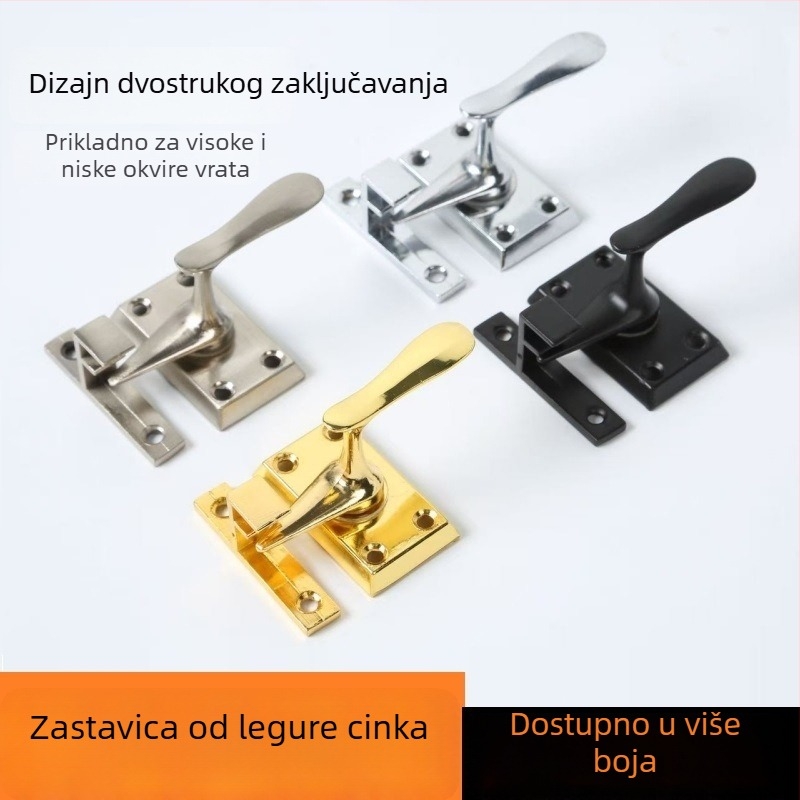 Cinkova legura, tip A zasun za vrata i prozore, sigurnosni zasun, elektroplatirani završetak, model 615