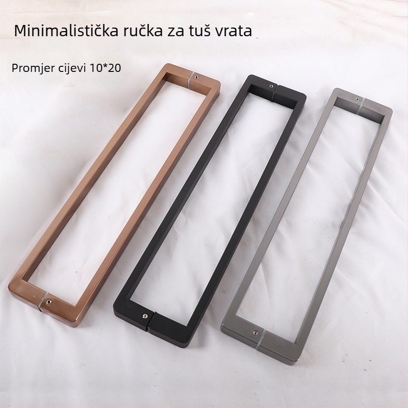 Izuzetno uska minimalistička ručka za tuš kabinu, ručka za staklena vrata kupaonice, 304 nehrđajući čelik, klizna vrata, gun gray, par