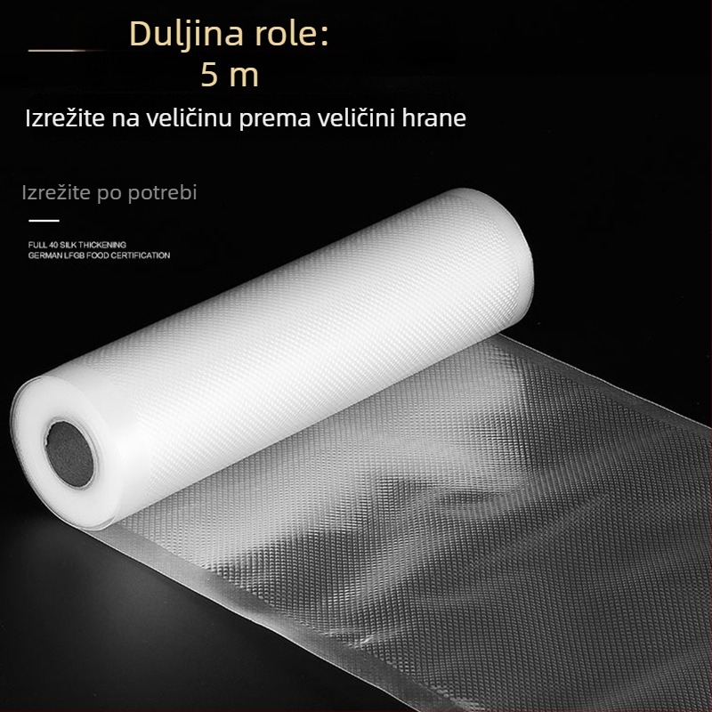 5 m PA+PE vaku vrećice za hranu, kompresijske vrećice, vrećice od aluminijske folije, kućne rolne vrećice s teksturiranim zatvaranjem