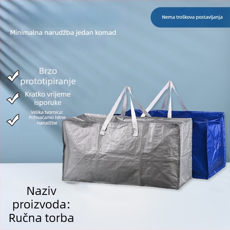 Torba za preseljenje za pakiranje, debela PP tkanina, velika kapaciteta, prijenosna torba za skladištenje deka i odjeće, putna torba