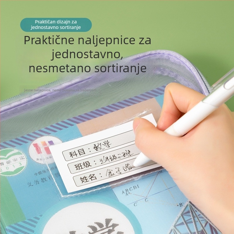 L-oblik torba za dokumente s mrežastim trostrukim organizatorom, zatvarač, veliki kapacitet