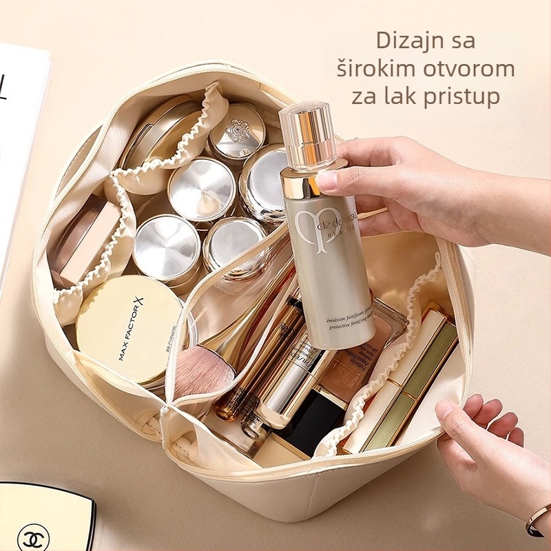 PU kožna torbica za kozmetiku za putovanja, kubnog oblika, velika kapaciteta, organizator šminke i četkica