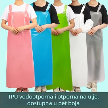 TPU vodootporna i masnoćama otporna bez rukava pregača za kuhinju i trgovinu morskim plodovima