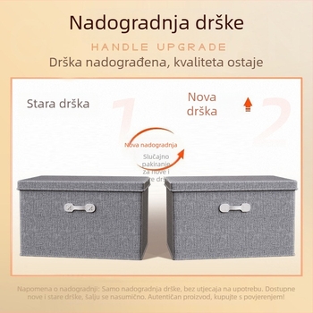 Kutija za pohranu od platna s poklopcem, organizator za kućnu odjeću, sklopiva košara za garderobu
