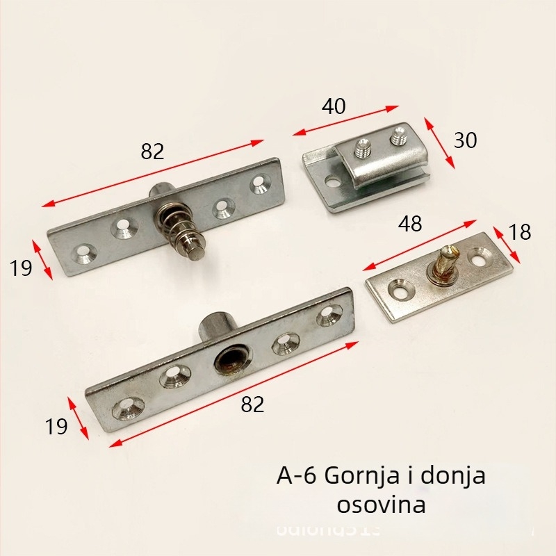 Viseća šina za sklopiva i klizna vrata — gornja i donja osovina, univerzalni klizni ležajevi za drvena pregradna vrata