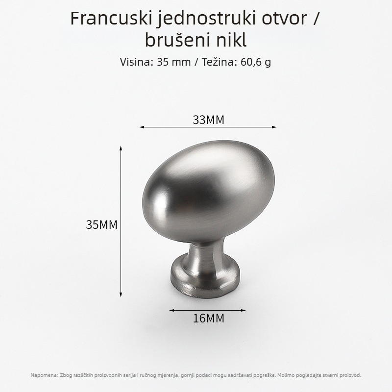 Zlatna jajčasta ručka za ormariće, francuski stil, moderan minimalistički dizajn, za ladice, ormariće za cipele i garderobu