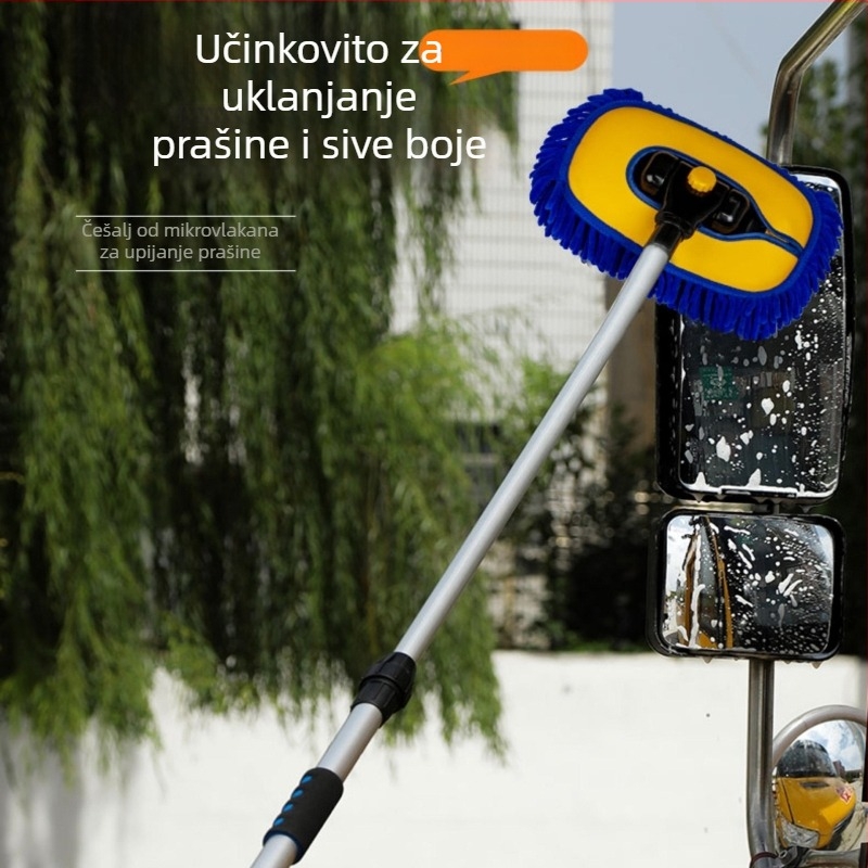 Mop za pranje automobila s debelim četkama za automobile i velike kamione, dugački teleskopski držač