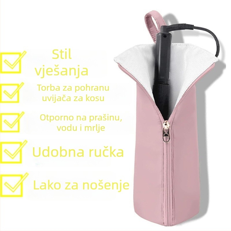Prijenosna torba za pohranu uvijača za kosu, vodootporna i otporna na prašinu, otporna na visoke temperature, zaštita od opeklina, viseća torba za pohranu