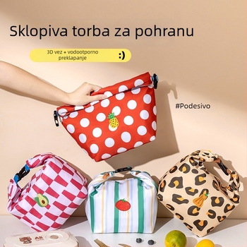 Izolirana torba za ručak s mogućnošću sklapanja uz šnuru – vodootporno skladište, kozmetička torbica i torba za prljavu odjeću