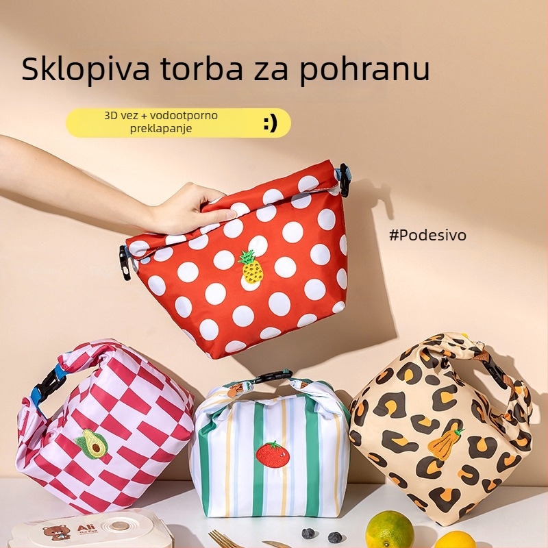 Izolirana torba za ručak s mogućnošću sklapanja uz šnuru – vodootporno skladište, kozmetička torbica i torba za prljavu odjeću