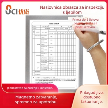 Magnetski folder za dokumente s pretincem za obrazac inspekcije, s ljepljivom stražnjom stranom, za A3/A4/A5 – vizualno upravljanje