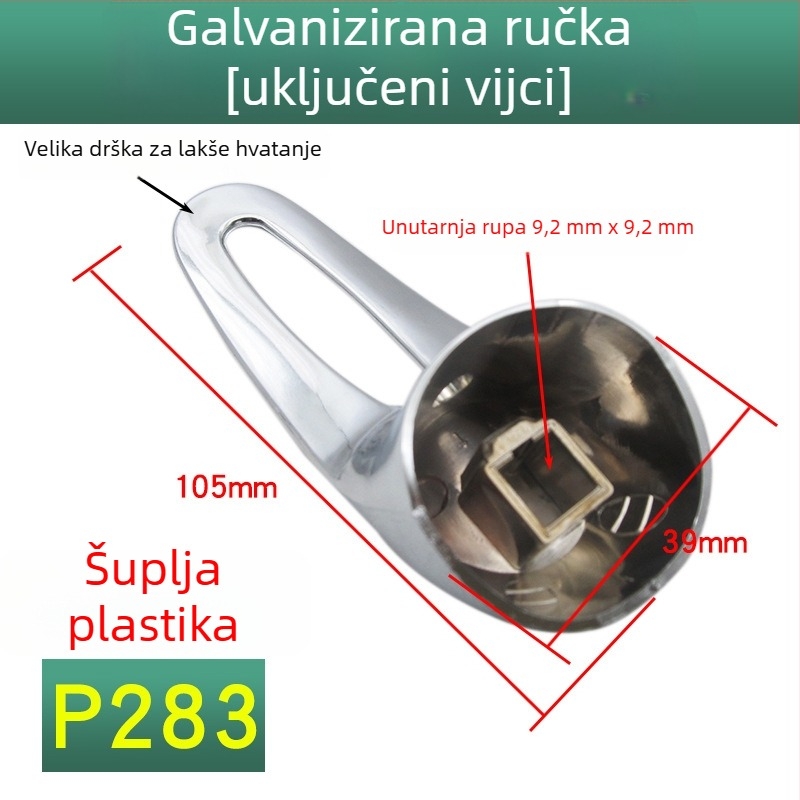 Ručka za miješanje ventila električnog bojlera – U-oblik / zidna, dio ventila za prekidač, universalno za tuš