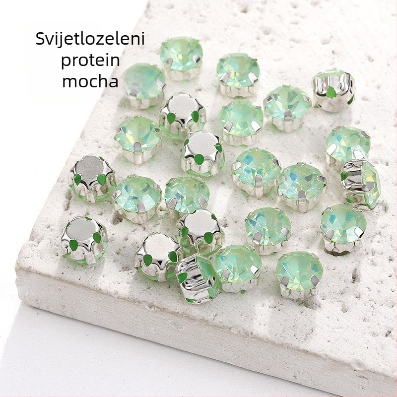 Mocha ručno šivani dijamantni kristali, obojeni kristalni stakleni, postavka s jednom kandom, materijali za DIY dodaci za vjenčanje