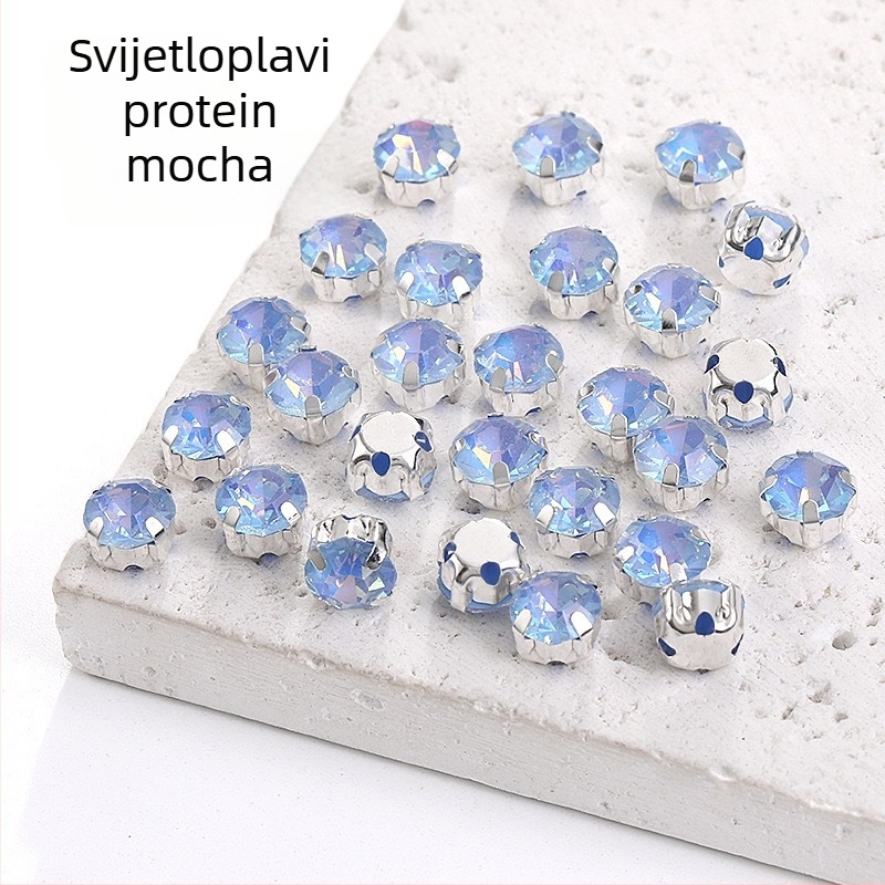 Mocha ručno šivani dijamantni kristali, obojeni kristalni stakleni, postavka s jednom kandom, materijali za DIY dodaci za vjenčanje