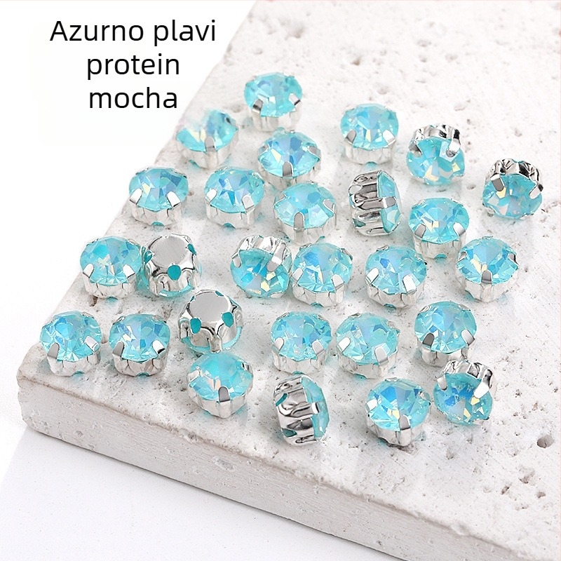 Mocha ručno šivani dijamantni kristali, obojeni kristalni stakleni, postavka s jednom kandom, materijali za DIY dodaci za vjenčanje
