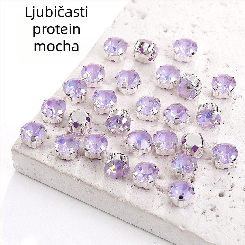 Mocha ručno šivani dijamantni kristali, obojeni kristalni stakleni, postavka s jednom kandom, materijali za DIY dodaci za vjenčanje