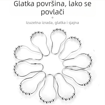 Kugličasti prsten za zavjese od 304 nehrđajućeg čelika s kukom – za tuš zavjesu