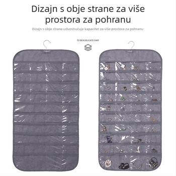 Dvostranični viseći organizator s 80 pretinaca za nakit i sitnice