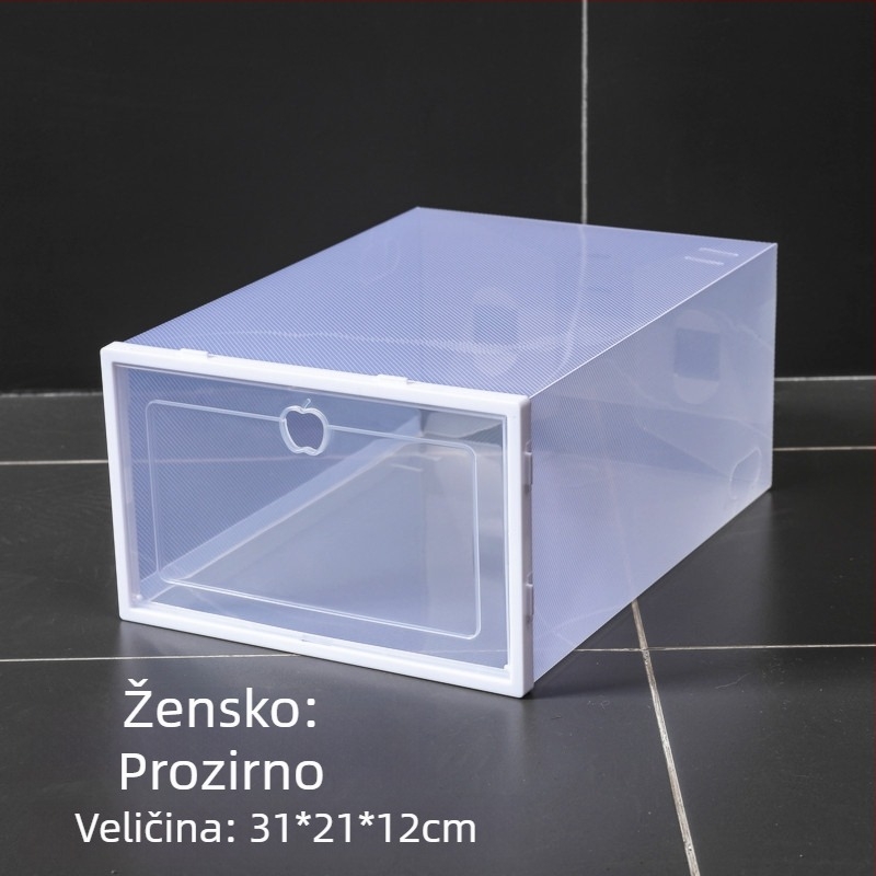 Debela kutija za cipele, prozirna kutija s poklopcem, plastični organizator s pregradama