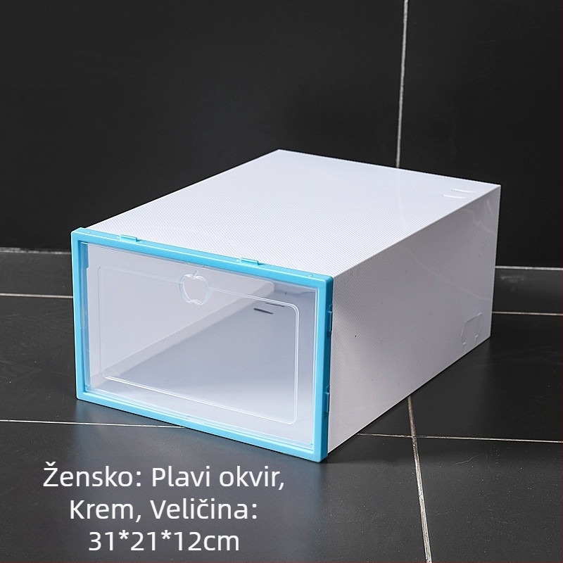 Debela kutija za cipele, prozirna kutija s poklopcem, plastični organizator s pregradama