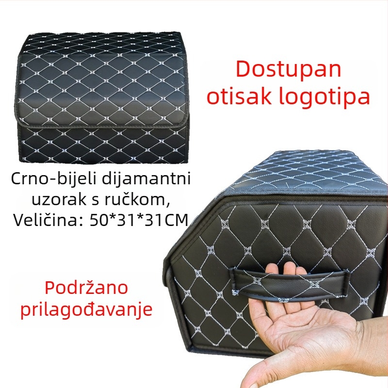 Kožna kutija za pohranu u prtljažniku automobila, sklopiva kutija s logotipom
