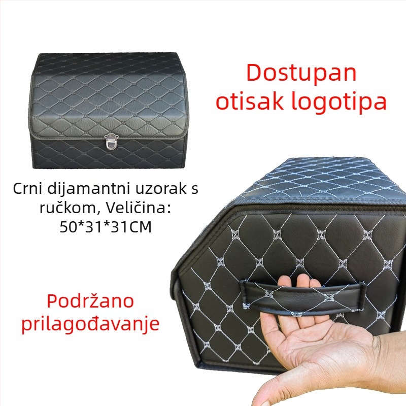 Kožna kutija za pohranu u prtljažniku automobila, sklopiva kutija s logotipom