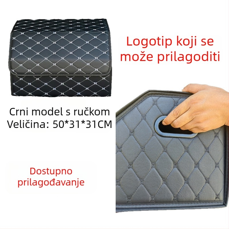 Kožna kutija za pohranu u prtljažniku automobila, sklopiva kutija s logotipom
