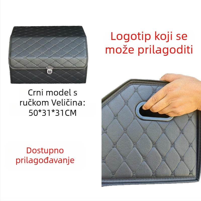 Kožna kutija za pohranu u prtljažniku automobila, sklopiva kutija s logotipom