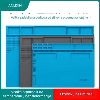 Anlixin Silikonska podloha za popravak mobitela, otporna na visoke temperature, debela, pogodna za toplinski zrak i lemilicu, višenamjenska radna podloga.