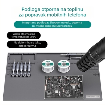 Anlixin Silikonska podloha za popravak mobitela, otporna na visoke temperature, debela, pogodna za toplinski zrak i lemilicu, višenamjenska radna podloga.