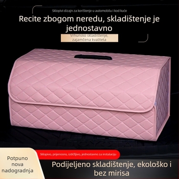 ružičasti sklopivi organizator za prtljažnik, višestruke funkcije za automobil