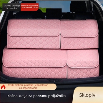 ružičasti sklopivi organizator za prtljažnik, višestruke funkcije za automobil