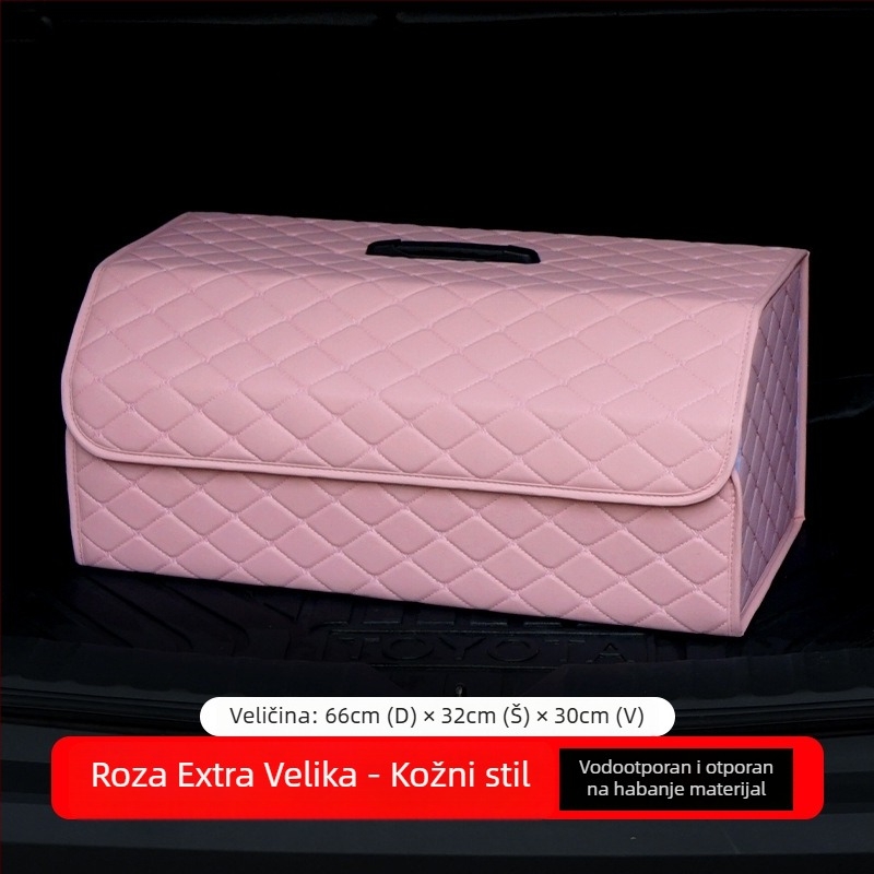 ružičasti sklopivi organizator za prtljažnik, višestruke funkcije za automobil