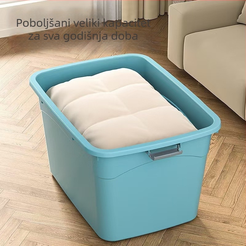 Deblja extra velika kutija za pohranu s kotačićima, kućna upotreba, 40–50 L, PP plast, višenamjenska za odjeću i pokrivače