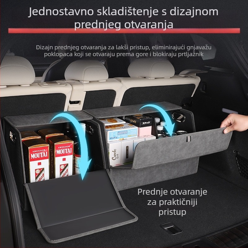Kožni organizator prtljažnika automobila, sklopiva vodootporna kutija za pohranu