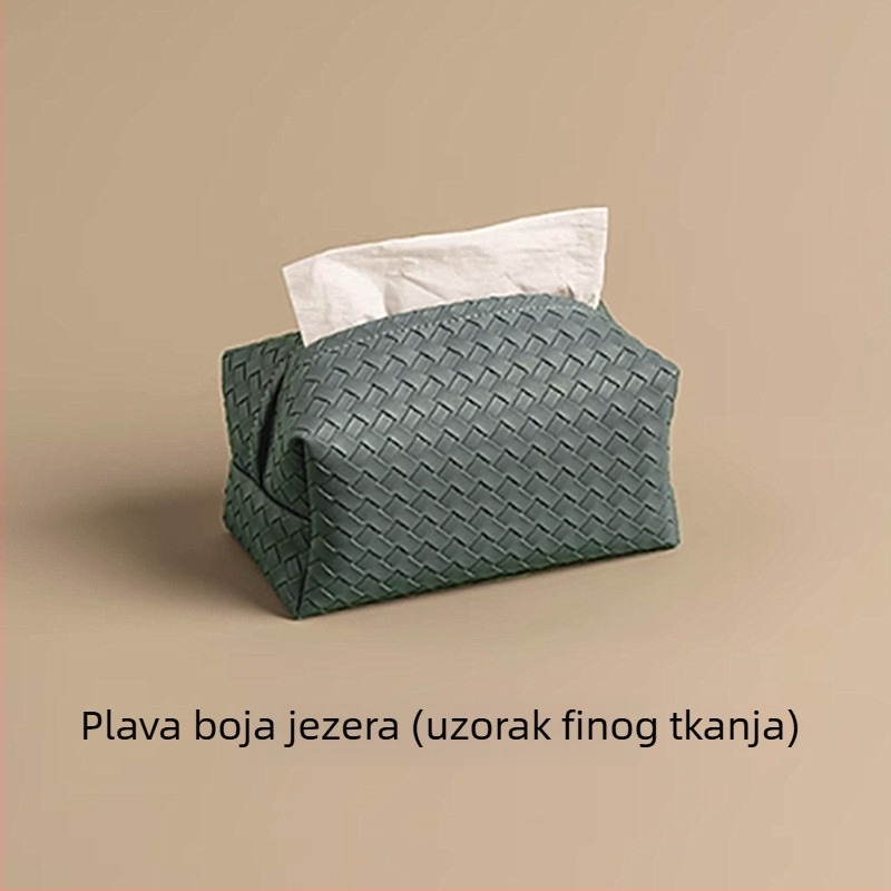 Kutija za maramice s tkanim uzorkom i kožnim efektom za dnevni boravak, luksuzan dizajn
