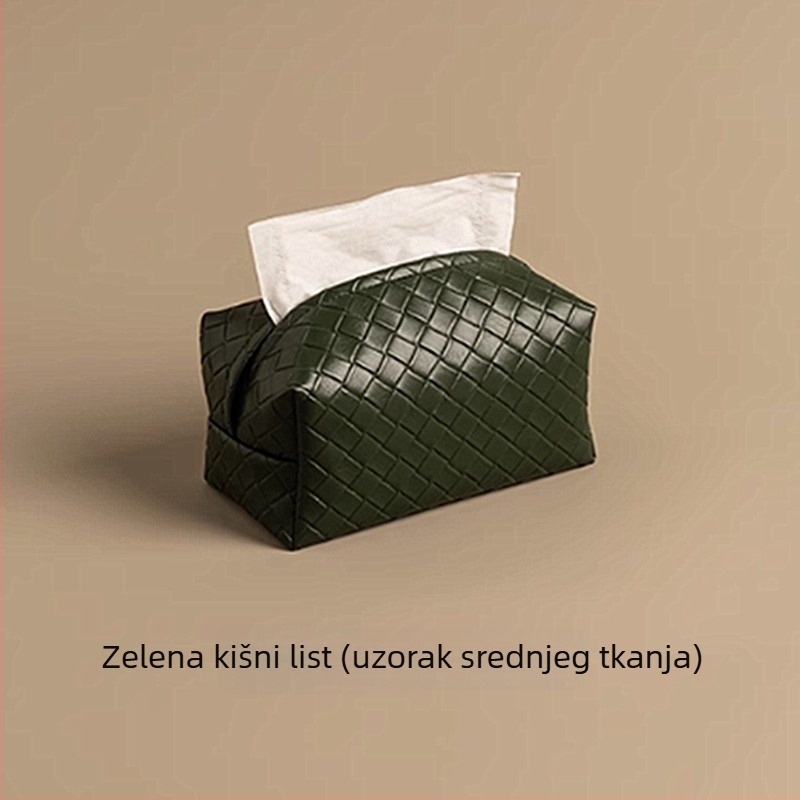 Kutija za maramice s tkanim uzorkom i kožnim efektom za dnevni boravak, luksuzan dizajn